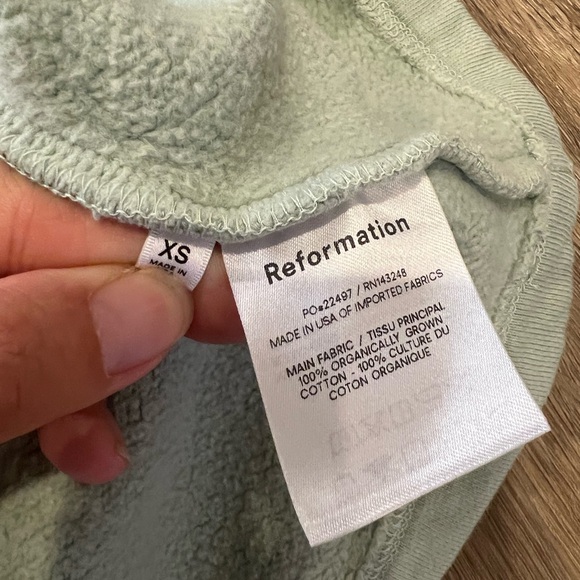 Reformation Hampton Sweat Dress in Sage Green - Picture 4 of 8